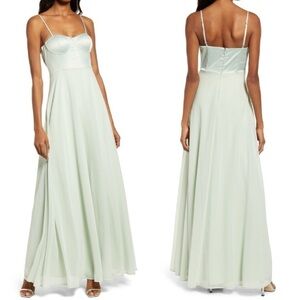 Lulu's sage green Strapy Maxi Dress